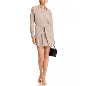 Veronica Beard 'Roanoke' Striped Tie-Waist Shirtdress, Deep Ochre/White